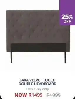 Decofurn Lara velvet touch double headboard offer
