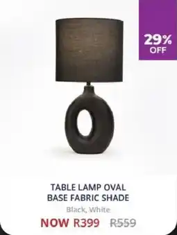 Decofurn Table lamp oval base fabric shade offer