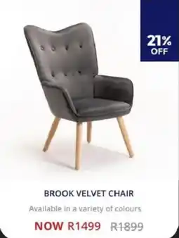 Decofurn Brook velvet chair offer
