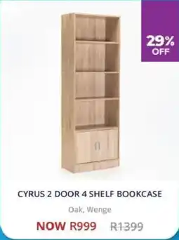 Decofurn Cyrus 2 door 4 shelf bookcase offer