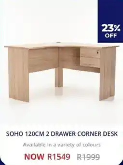 Decofurn Soho 2 drawer corner desk offer