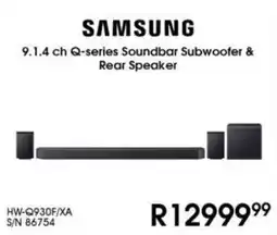 Hirsch's Samsung 9.1.4 ch Q-series Soundbar Subwoofer & Rear Speaker offer