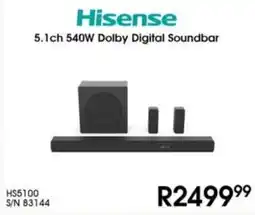 Hirsch's Hisense 5.1ch 540W Dolby Digital Soundbar offer