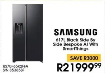 Hirsch's SAMSUNG Black Side By Side Bespoke AI With SmartThings offer