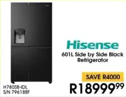 Hirsch's Hisense Side by Side Black Refrigerator offer