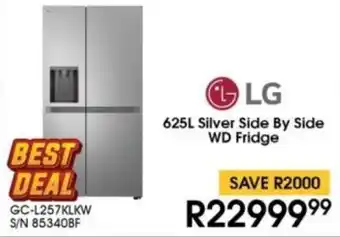 Hirsch's LG Silver Side By Side WD Fridge offer