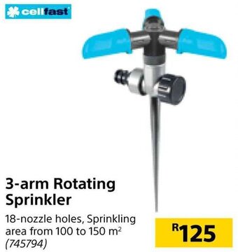Builders Warehouse Cellfast 3-arm Rotating Sprinkler offer