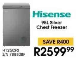 Hirsch's Hisense Silver Chest Freezer offer