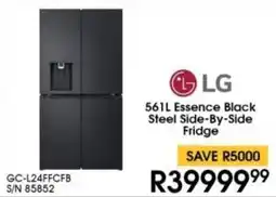 Hirsch's LG Essence Black Steel Side-By-Side Fridge offer