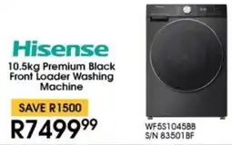 Hirsch's Hisense Premium Black Front Loader Washing Machine offer