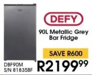 Hirsch's DEFY Metallic Grey Bar Fridge offer