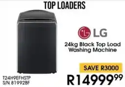 Hirsch's LG Black Top Load Washing Machine offer