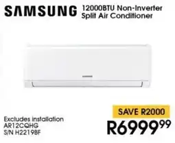 Hirsch's SAMSUNG 12000 BTU Non-Inverter Split Air Conditioner offer