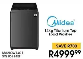Hirsch's Midea Titanium Top Load Washer offer