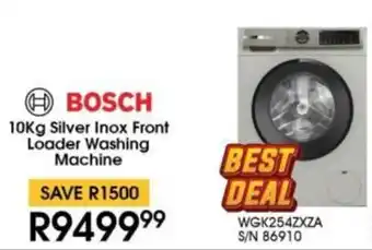Hirsch's BOSCH Silver Inox Front Loader Washing Machine offer