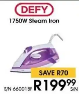 Hirsch's DEFY 1750W Steam Iron offer