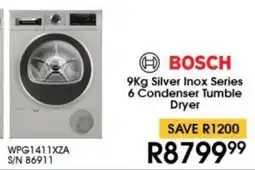 Hirsch's BOSCH Silver Inox Series 6 Condenser Tumble Dryer offer