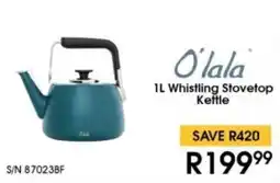 Hirsch's O'lala Whistling Stovetop Kettle offer