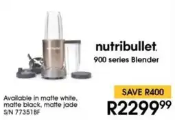 Hirsch's Nutribullet 900 series Blender offer