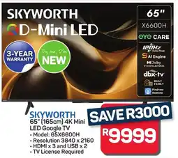 Pick n Pay Hypermarket SKYWORTH 65" 165cm 4K Mini LED Google TV offer