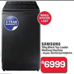 Pick n Pay Hypermarket SAMSUNG Black Top Loader Washing Machine offer