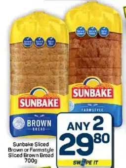 Pick n Pay Hypermarket Sunbake Sliced Brown or Farmstyle Sliced Brown Bread offer