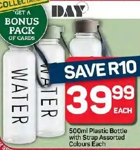 Pick n Pay Hypermarket DAY Plastic Bottle with Strap Assorted Colours offer