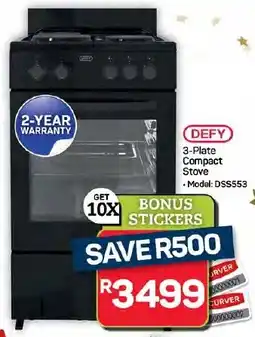 Pick n Pay Hypermarket DEFY 3-Plate Compact Stove offer