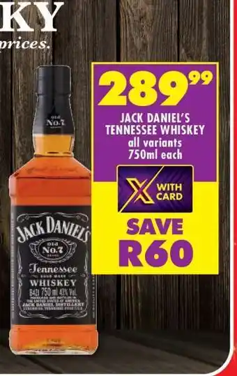 Shoprite Jack Daniel's Tennessee Whiskey offer