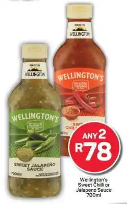 Wellington's Sweet Chilli or Jalapeno Sauce 700ml