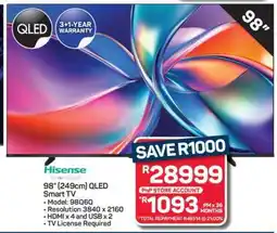 Pick n Pay Hypermarket Hisense 98 QLED Smart TV offer