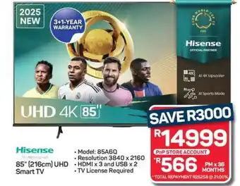 Pick n Pay Hypermarket Hisense 85 UHD Smart TV offer