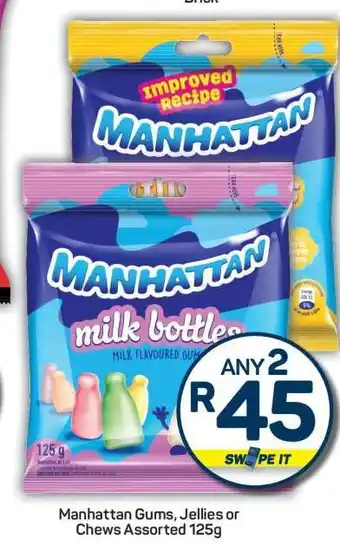 Pick n Pay Manhattan Gums, Jellies or Chews Assorted 125g offer