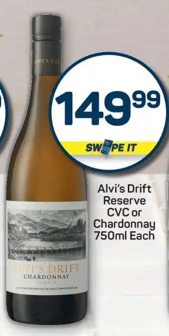 Pick n Pay Alvi's Drift Reserve CVC or Chardonnay 750ml Each offer