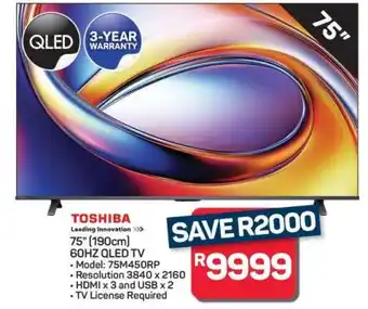 Pick n Pay Hypermarket Toshiba 75 QLED TV offer