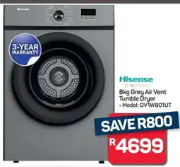 Pick n Pay Hypermarket Hisense 8kg Grey Air Vent Tumble Dryer offer