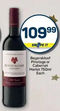 Pick n Pay Beyerskloof Pinotage or Cabernet Merlot 750ml offer