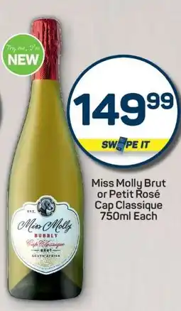 Pick n Pay Miss Molly Brut or Petit Rosé Cap Classique 750ml Each offer