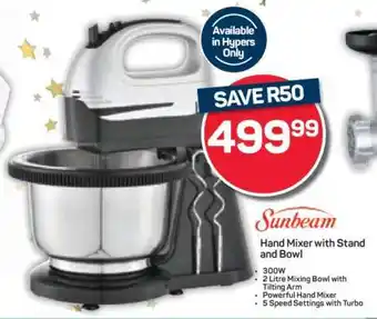 Pick n Pay Sunbeam Hand Mixer with Stand and Bowl offer