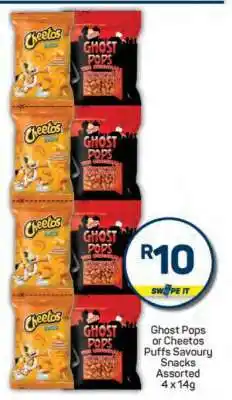 Pick n Pay Ghost Pops or Cheetos Puffs Savoury Snacks Assorted 4 x 14g offer