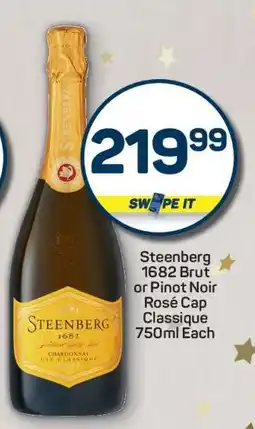 Pick n Pay Steenberg 1682 Brut or Pinot Noir Rosé Cap Classique 750ml Each offer