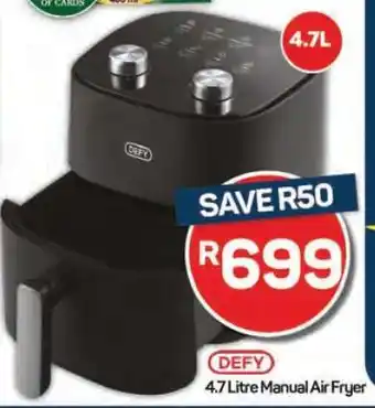 Pick n Pay DEFY 4.7 Litre Manual Air Fryer offer