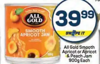 Pick n Pay All Gold Smooth Apricot or Apricot & Peach Jam offer