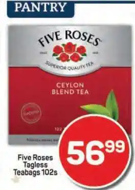 Pick n Pay Five Roses Tagless Teabags 102s offer
