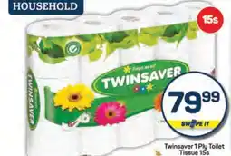 Pick n Pay Twinsaver 1 Ply Toilet Tissue-15s offer
