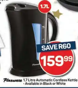 Pick n Pay Pineware 1.7 Litre Automatic Cordless Kettle offer