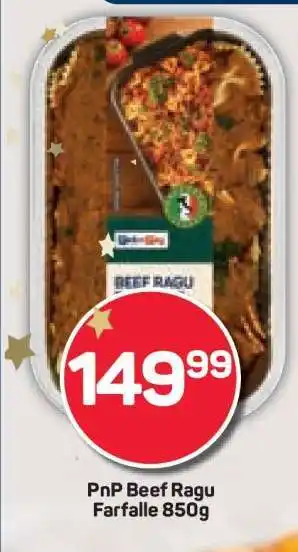 Pick n Pay PnP Beef Ragu Farfalle 850g offer