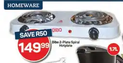Pick n Pay Dibo 2-Plate Spiral Hotplate offer
