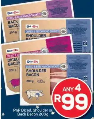 Pick n Pay PnP Diced, Shoulder or Back Bacon 200g offer