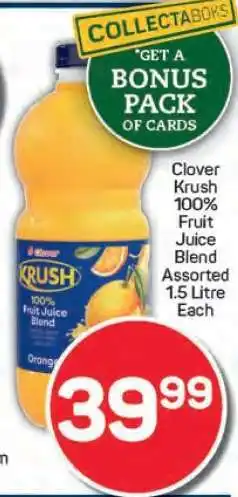 Pick n Pay Clover Krush 100 Fruit Juice Blend offer